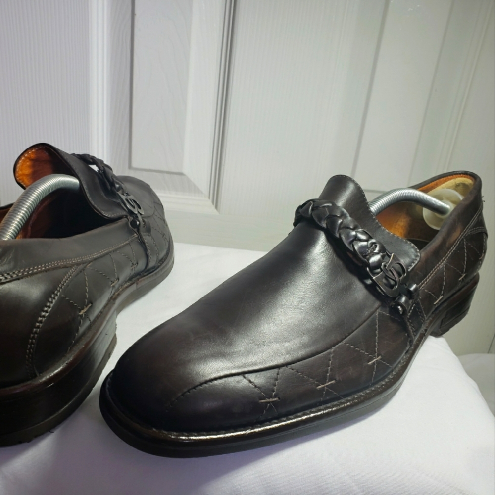 Bacco Bucci Mens Loafers Sz 11W Brown Leather